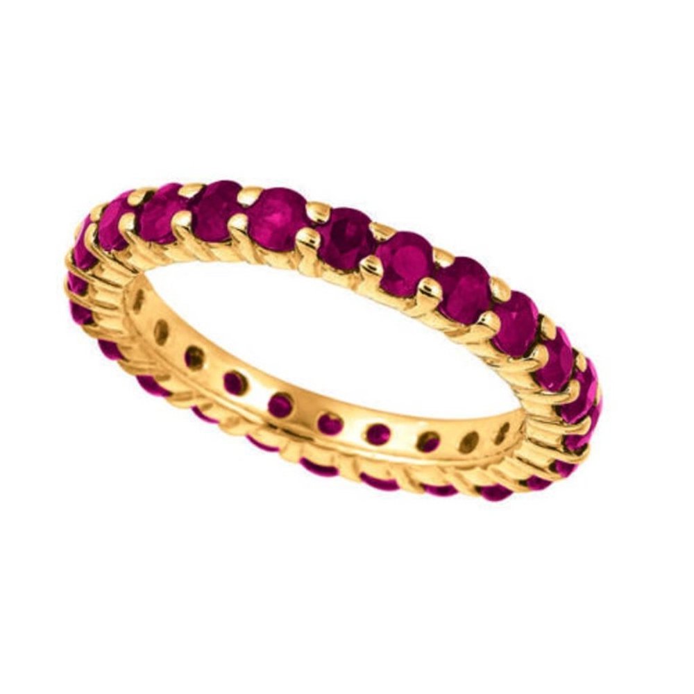 2.80 Carat Natural Ruby Eternity Ring G SI 14K